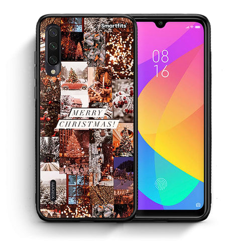 Θήκη Xiaomi Mi A3 Xmas Collage από τη Smartfits με σχέδιο στο πίσω μέρος και μαύρο περίβλημα | Xiaomi Mi A3 Xmas Collage case with colorful back and black bezels