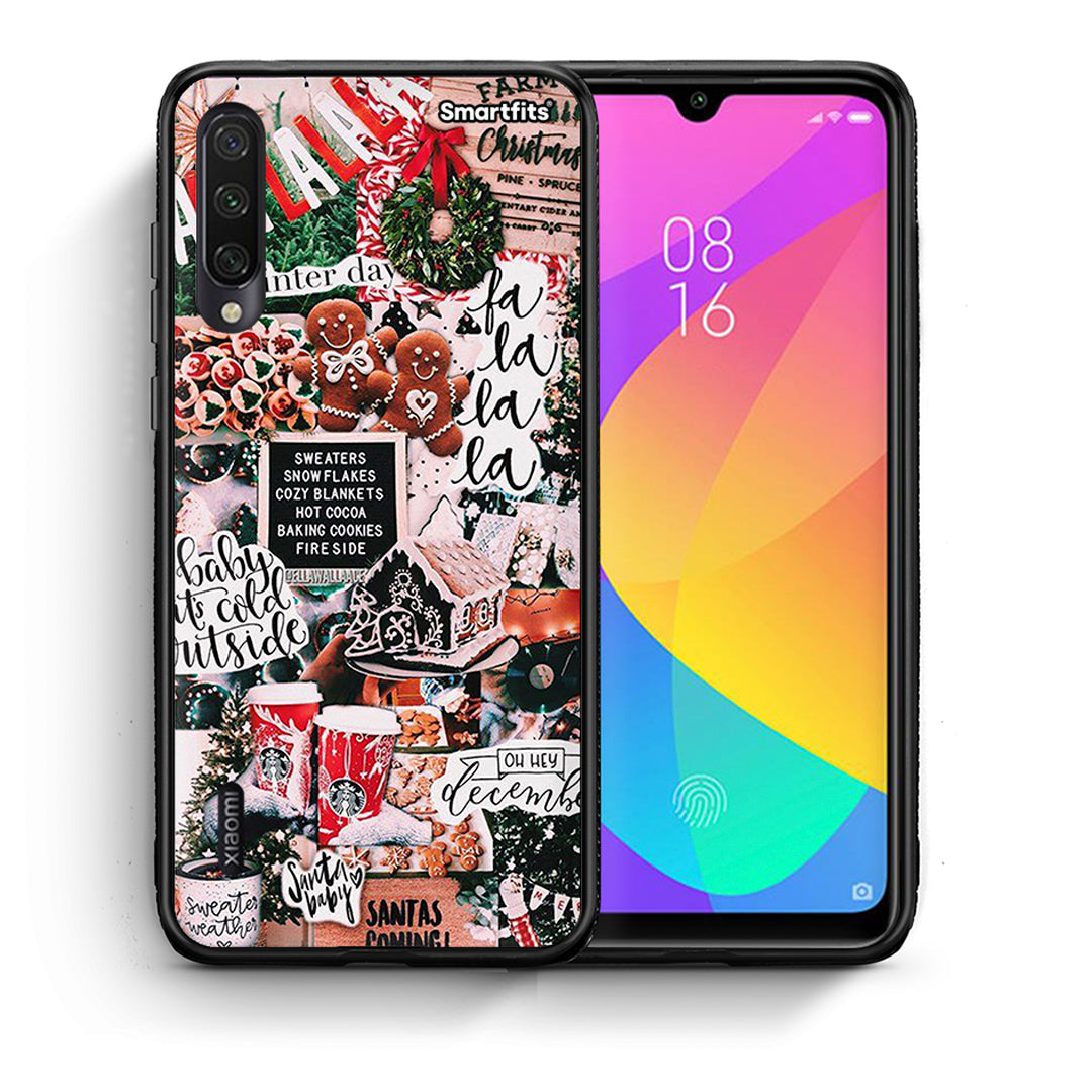 Θήκη Xiaomi Mi A3 Xmas Habbits από τη Smartfits με σχέδιο στο πίσω μέρος και μαύρο περίβλημα | Xiaomi Mi A3 Xmas Habbits case with colorful back and black bezels