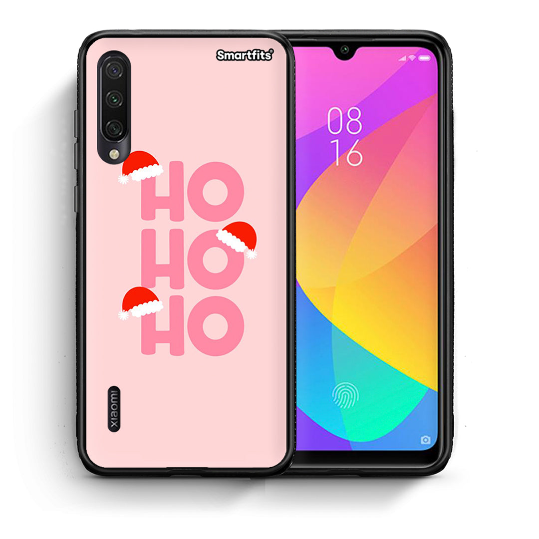 Θήκη Xiaomi Mi A3 Xmas Ho Ho Ho από τη Smartfits με σχέδιο στο πίσω μέρος και μαύρο περίβλημα | Xiaomi Mi A3 Xmas Ho Ho Ho case with colorful back and black bezels