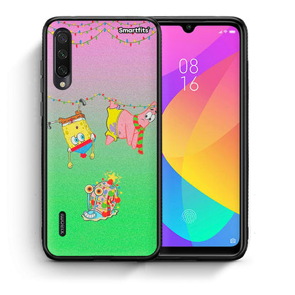 Θήκη Xiaomi Mi A3 Xmas Lights από τη Smartfits με σχέδιο στο πίσω μέρος και μαύρο περίβλημα | Xiaomi Mi A3 Xmas Lights case with colorful back and black bezels