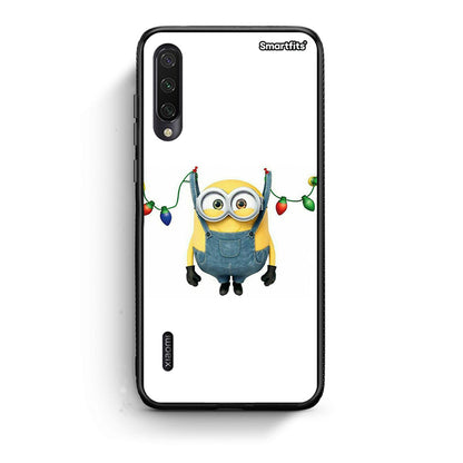 Xiaomi Mi A3 Xmas Minion Lights θήκη από τη Smartfits με σχέδιο στο πίσω μέρος και μαύρο περίβλημα | Smartphone case with colorful back and black bezels by Smartfits