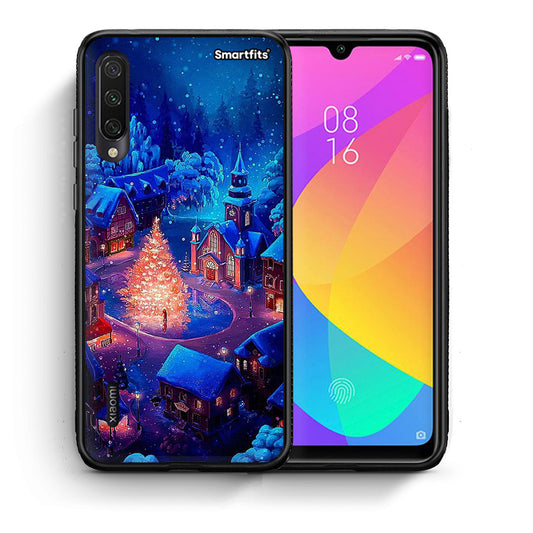 Θήκη Xiaomi Mi A3 Xmas Village από τη Smartfits με σχέδιο στο πίσω μέρος και μαύρο περίβλημα | Xiaomi Mi A3 Xmas Village case with colorful back and black bezels