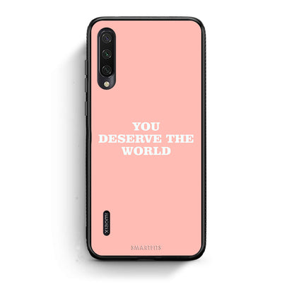 Xiaomi Mi A3 You Deserve The World Θήκη Αγίου Βαλεντίνου από τη Smartfits με σχέδιο στο πίσω μέρος και μαύρο περίβλημα | Smartphone case with colorful back and black bezels by Smartfits
