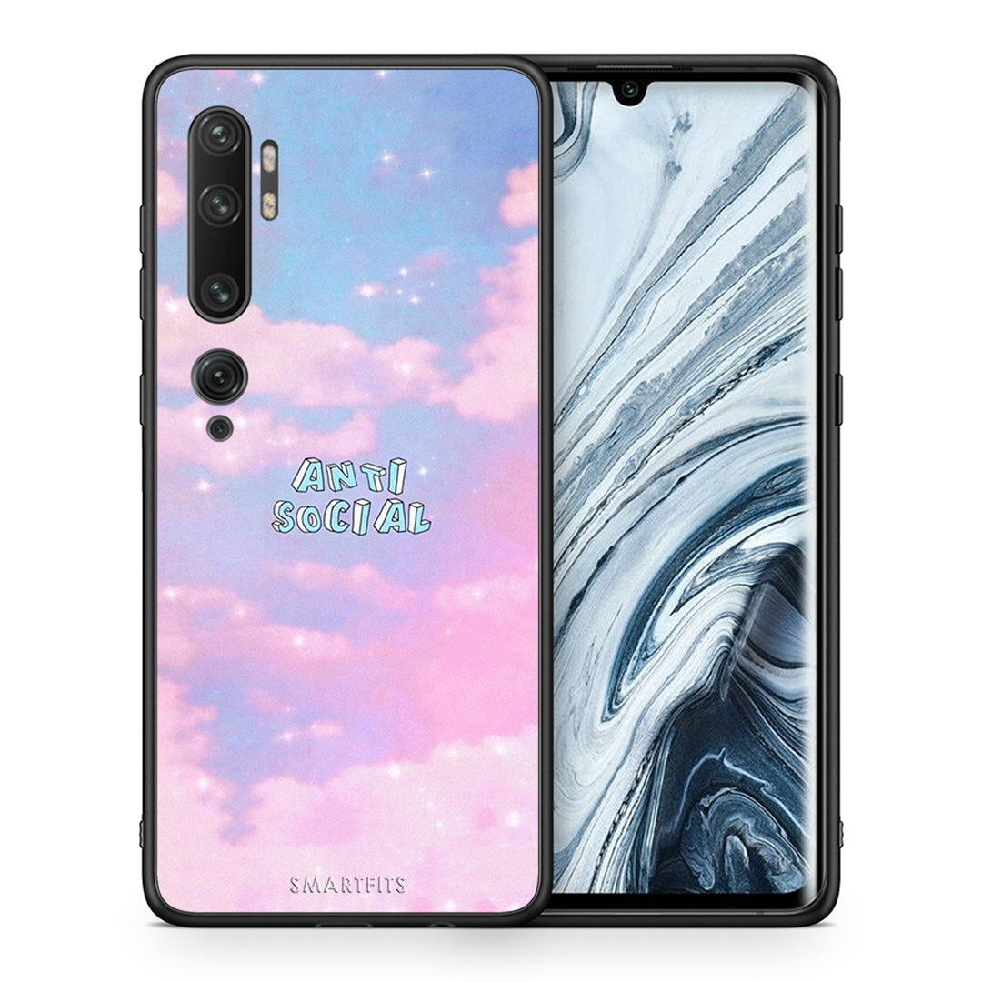 Θήκη Αγίου Βαλεντίνου Xiaomi Mi Note 10 / 10 Pro Anti Social από τη Smartfits με σχέδιο στο πίσω μέρος και μαύρο περίβλημα | Xiaomi Mi Note 10 / 10 Pro Anti Social case with colorful back and black bezels