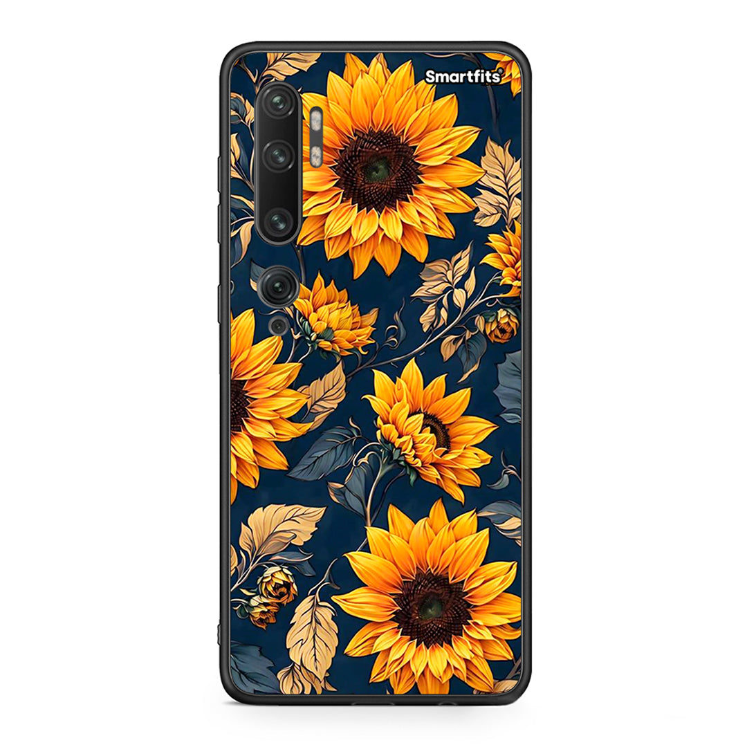 Xiaomi Mi Note 10 / 10 Pro Autumn Sunflowers Θήκη από τη Smartfits με σχέδιο στο πίσω μέρος και μαύρο περίβλημα | Smartphone case with colorful back and black bezels by Smartfits