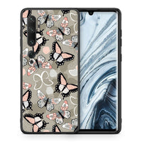Thumbnail for Θήκη Xiaomi Mi Note 10 Pro Butterflies Boho από τη Smartfits με σχέδιο στο πίσω μέρος και μαύρο περίβλημα | Xiaomi Mi Note 10 Pro Butterflies Boho case with colorful back and black bezels