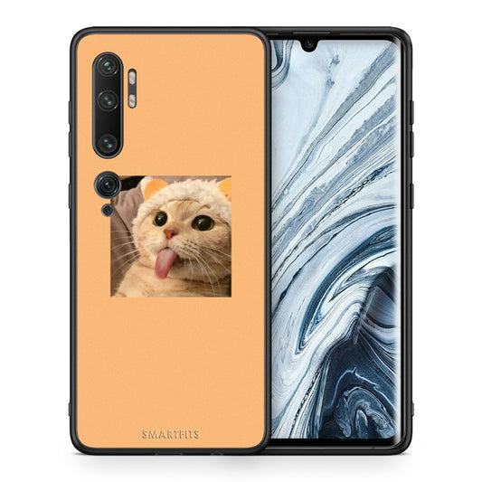 Θήκη Xiaomi Mi Note 10 Pro Cat Tongue από τη Smartfits με σχέδιο στο πίσω μέρος και μαύρο περίβλημα | Xiaomi Mi Note 10 Pro Cat Tongue case with colorful back and black bezels