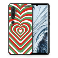 Thumbnail for Θήκη Xiaomi Mi Note 10 Pro Christmas Hearts από τη Smartfits με σχέδιο στο πίσω μέρος και μαύρο περίβλημα | Xiaomi Mi Note 10 Pro Christmas Hearts case with colorful back and black bezels