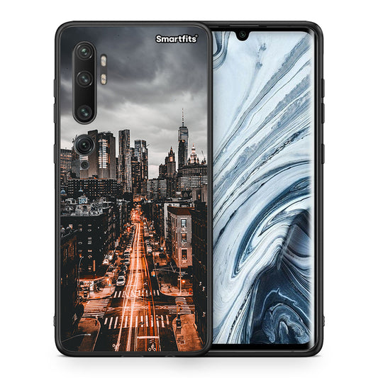 Θήκη Xiaomi Mi Note 10 Pro City Lights από τη Smartfits με σχέδιο στο πίσω μέρος και μαύρο περίβλημα | Xiaomi Mi Note 10 Pro City Lights case with colorful back and black bezels