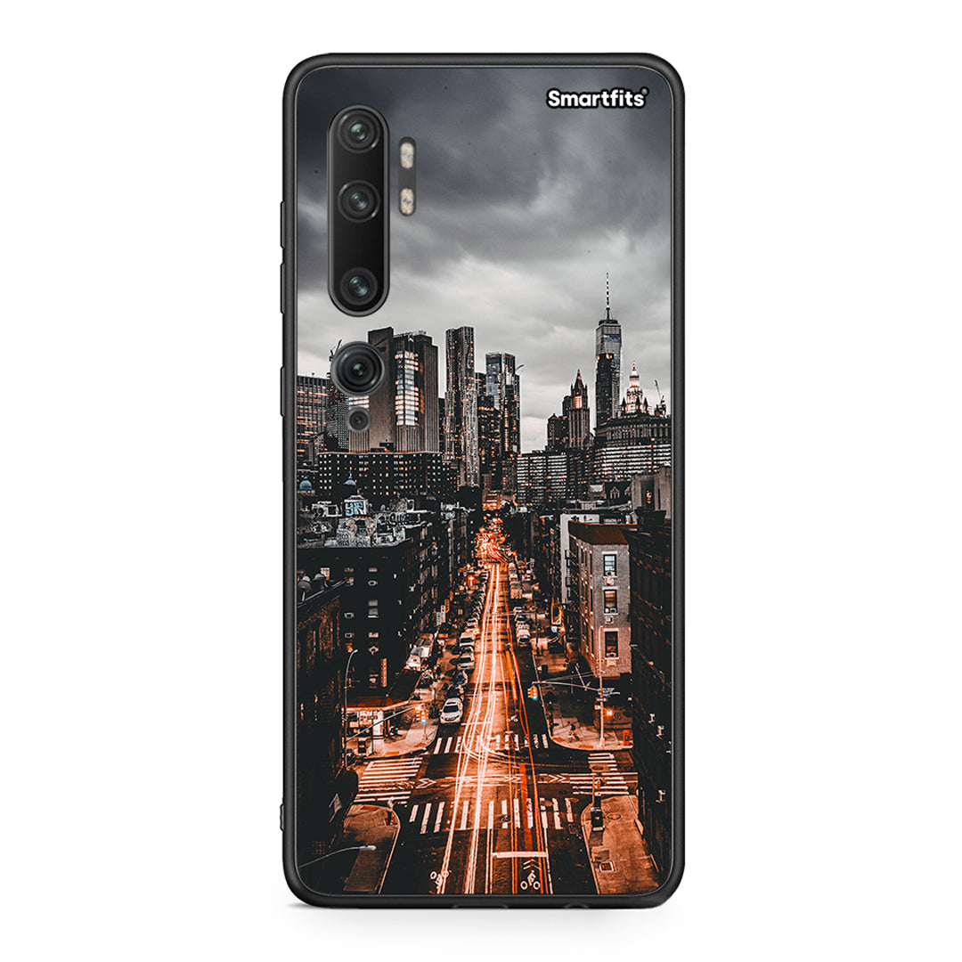 Xiaomi Mi Note 10 Pro City Lights θήκη από τη Smartfits με σχέδιο στο πίσω μέρος και μαύρο περίβλημα | Smartphone case with colorful back and black bezels by Smartfits