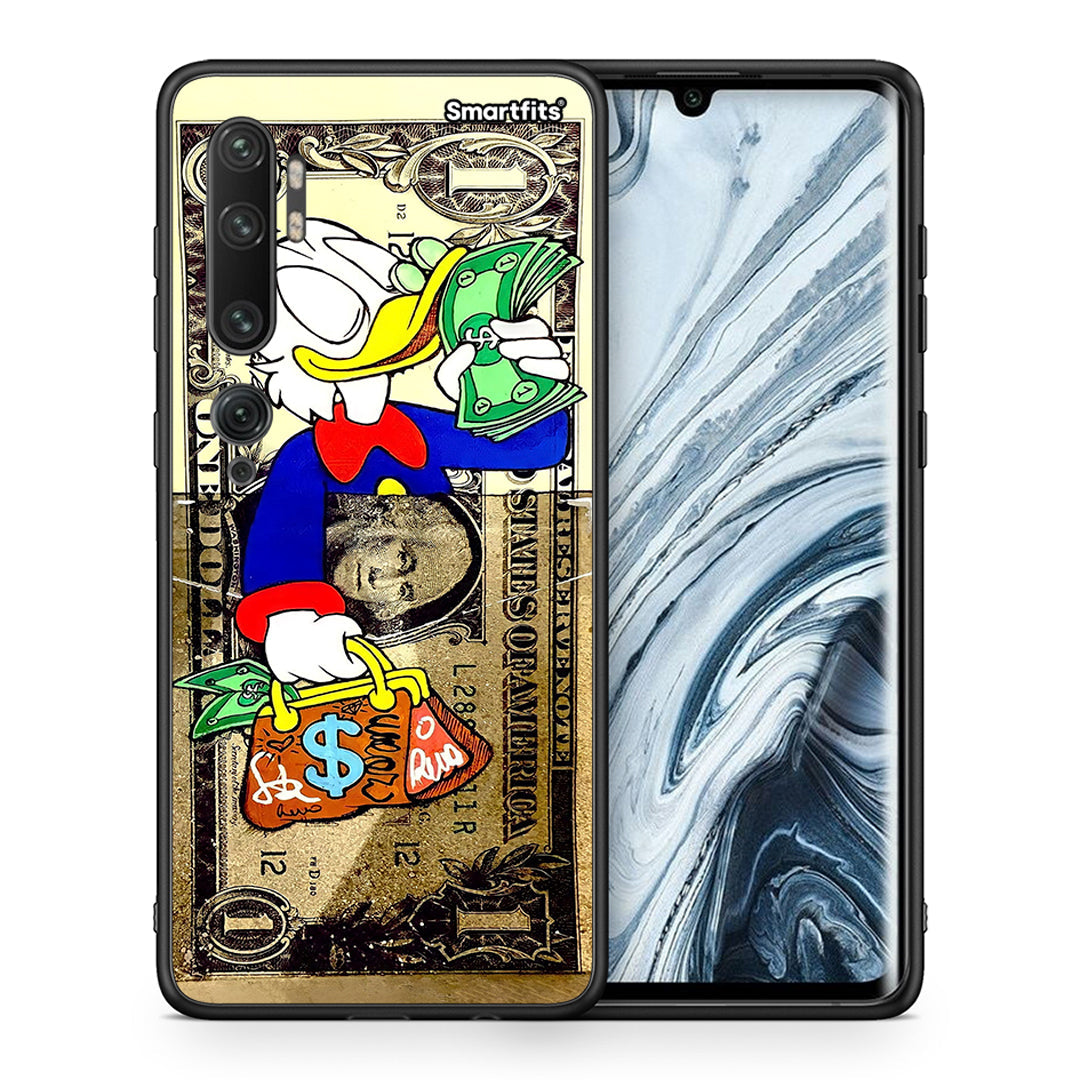 Θήκη Xiaomi Mi Note 10 / 10 Pro Duck Money από τη Smartfits με σχέδιο στο πίσω μέρος και μαύρο περίβλημα | Xiaomi Mi Note 10 / 10 Pro Duck Money case with colorful back and black bezels