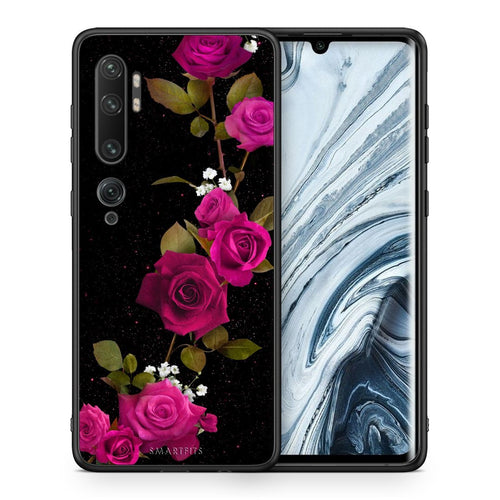 Θήκη Xiaomi Mi Note 10 Pro Red Roses Flower από τη Smartfits με σχέδιο στο πίσω μέρος και μαύρο περίβλημα | Xiaomi Mi Note 10 Pro Red Roses Flower case with colorful back and black bezels