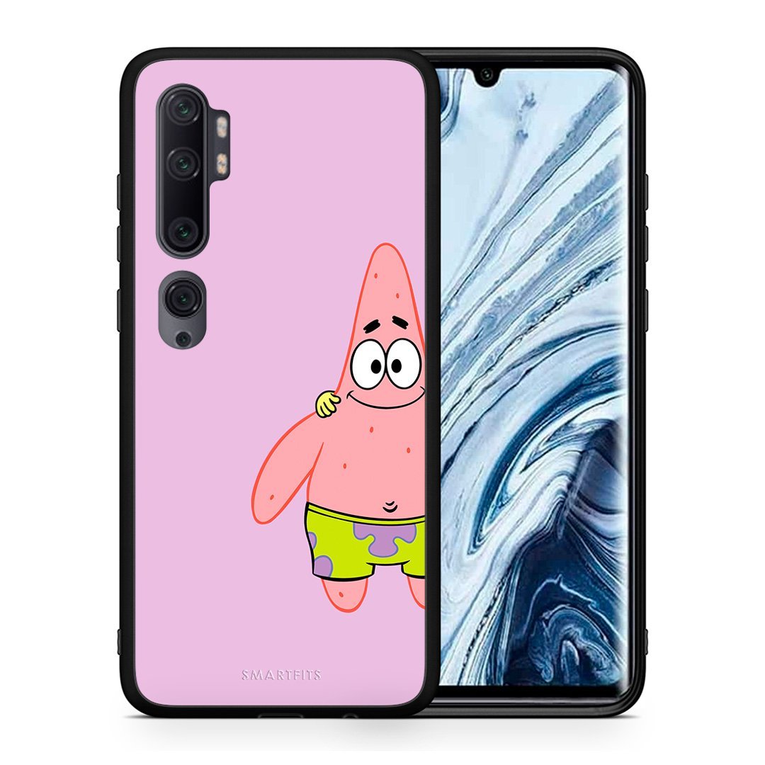 Θήκη Xiaomi Mi Note 10 Pro  Friends Patrick από τη Smartfits με σχέδιο στο πίσω μέρος και μαύρο περίβλημα | Xiaomi Mi Note 10 Pro  Friends Patrick case with colorful back and black bezels