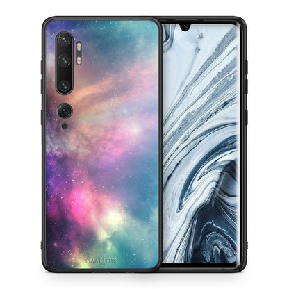 Θήκη Xiaomi Mi Note 10 Pro Rainbow Galaxy από τη Smartfits με σχέδιο στο πίσω μέρος και μαύρο περίβλημα | Xiaomi Mi Note 10 Pro Rainbow Galaxy case with colorful back and black bezels