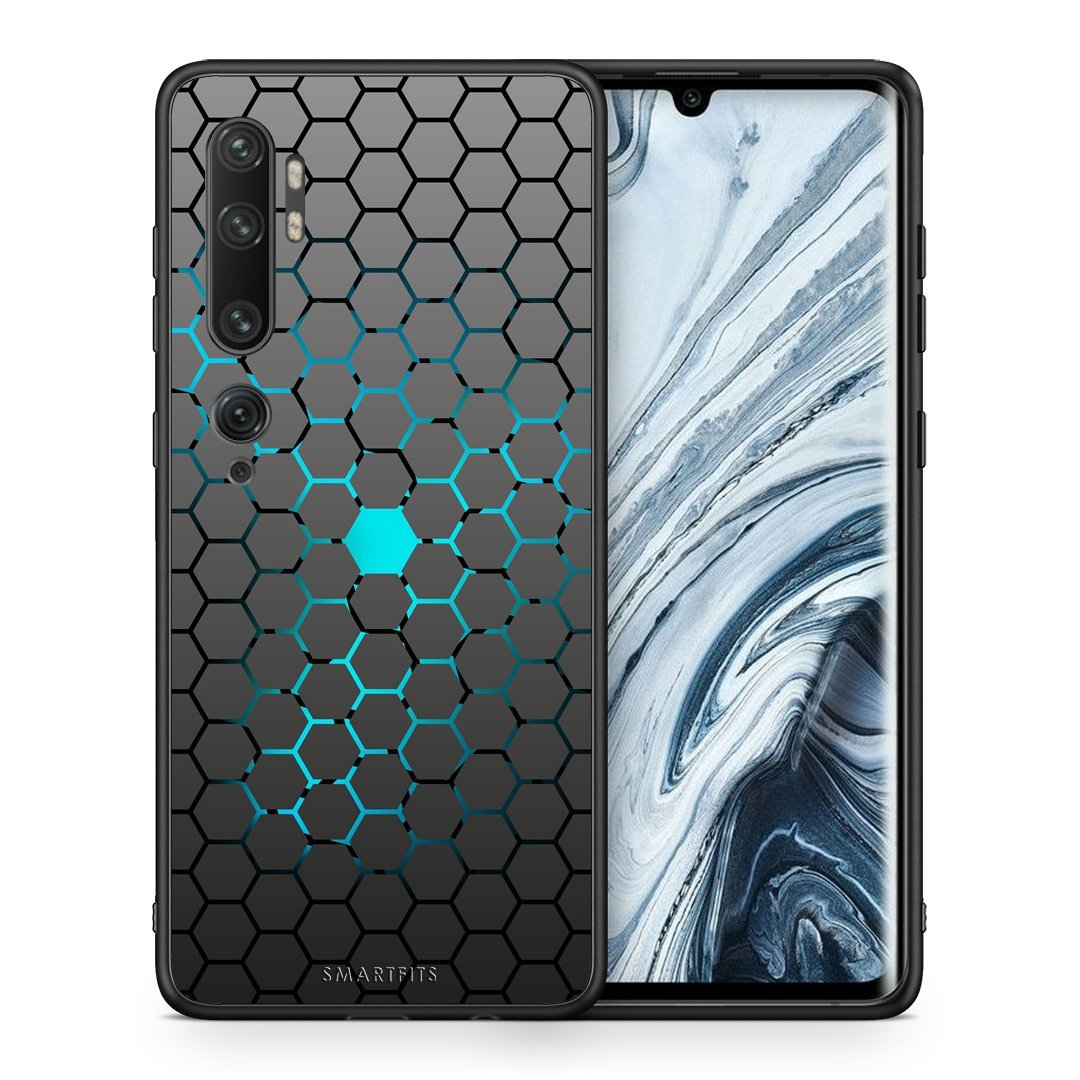 Θήκη Xiaomi Mi Note 10 Pro Hexagonal Geometric από τη Smartfits με σχέδιο στο πίσω μέρος και μαύρο περίβλημα | Xiaomi Mi Note 10 Pro Hexagonal Geometric case with colorful back and black bezels