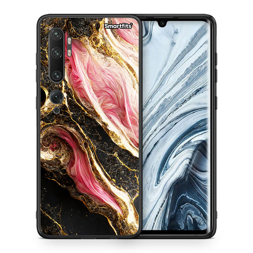 Θήκη Xiaomi Mi Note 10 Pro Glamorous Pink Marble από τη Smartfits με σχέδιο στο πίσω μέρος και μαύρο περίβλημα | Xiaomi Mi Note 10 Pro Glamorous Pink Marble case with colorful back and black bezels