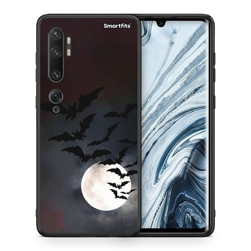 Θήκη Xiaomi Mi Note 10 / 10 Pro Halloween Bat Night από τη Smartfits με σχέδιο στο πίσω μέρος και μαύρο περίβλημα | Xiaomi Mi Note 10 / 10 Pro Halloween Bat Night case with colorful back and black bezels