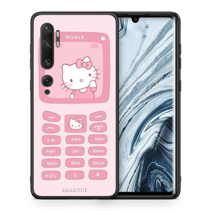 Θήκη Αγίου Βαλεντίνου Xiaomi Mi Note 10 / 10 Pro Hello Kitten από τη Smartfits με σχέδιο στο πίσω μέρος και μαύρο περίβλημα | Xiaomi Mi Note 10 / 10 Pro Hello Kitten case with colorful back and black bezels