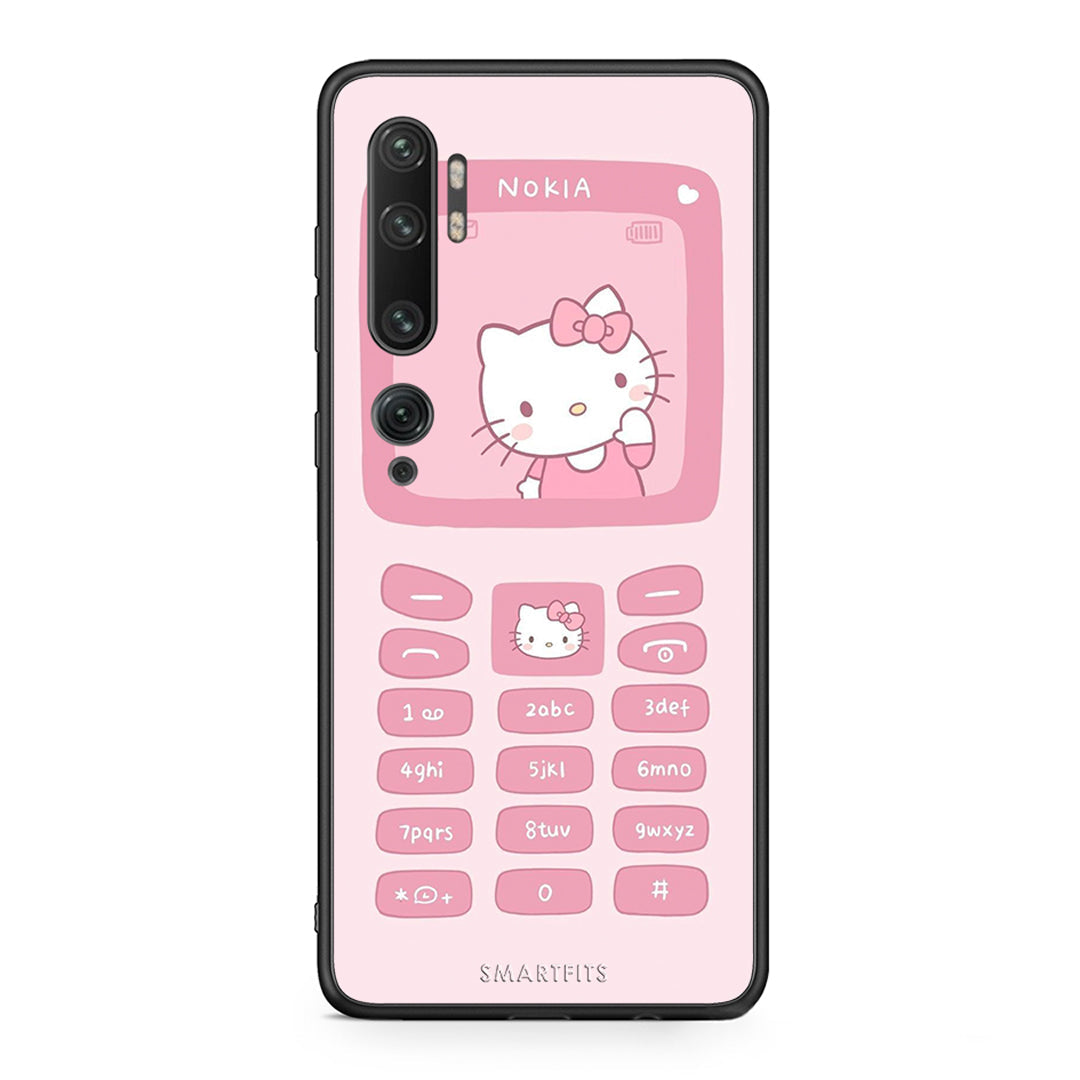 Xiaomi Mi Note 10 / 10 Pro Hello Kitten Θήκη Αγίου Βαλεντίνου από τη Smartfits με σχέδιο στο πίσω μέρος και μαύρο περίβλημα | Smartphone case with colorful back and black bezels by Smartfits