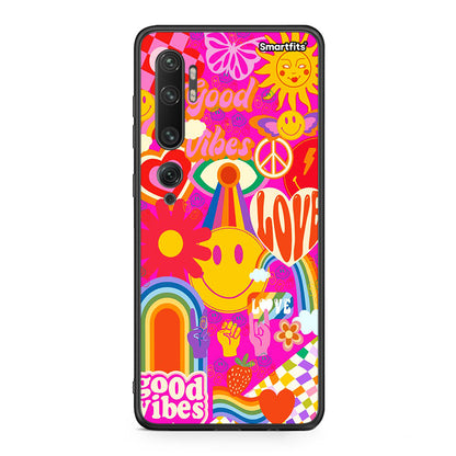 Xiaomi Mi Note 10 Pro Hippie Love θήκη από τη Smartfits με σχέδιο στο πίσω μέρος και μαύρο περίβλημα | Smartphone case with colorful back and black bezels by Smartfits