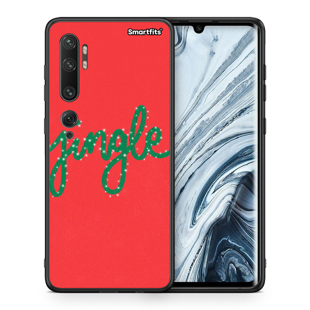 Θήκη Xiaomi Mi Note 10 Pro Jingle Xmas από τη Smartfits με σχέδιο στο πίσω μέρος και μαύρο περίβλημα | Xiaomi Mi Note 10 Pro Jingle Xmas case with colorful back and black bezels