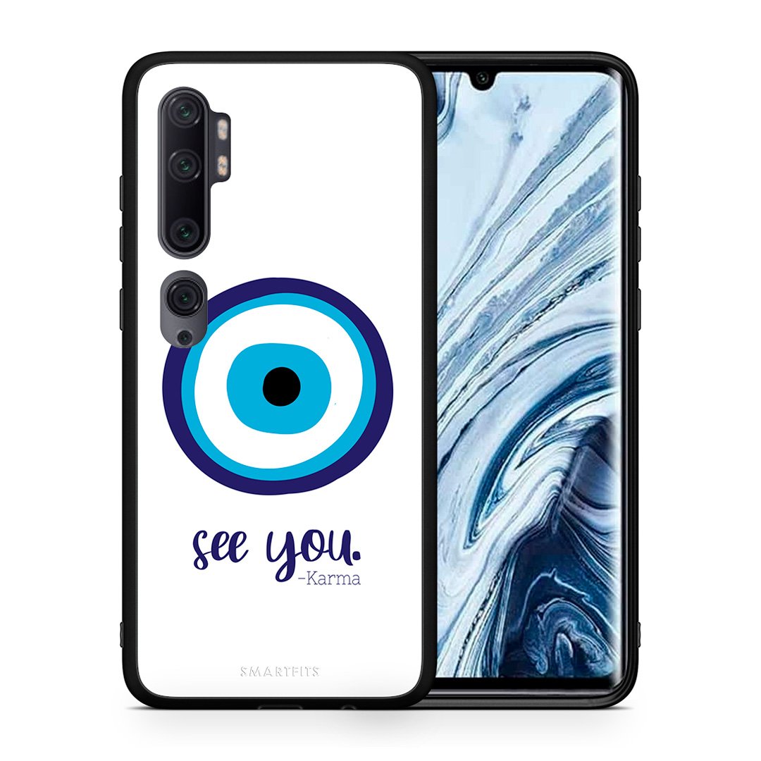 Θήκη Xiaomi Mi Note 10 Pro Karma Says από τη Smartfits με σχέδιο στο πίσω μέρος και μαύρο περίβλημα | Xiaomi Mi Note 10 Pro Karma Says case with colorful back and black bezels