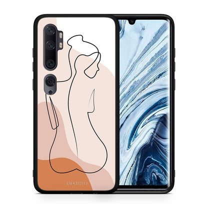 Θήκη Xiaomi Mi Note 10 Pro LineArt Woman από τη Smartfits με σχέδιο στο πίσω μέρος και μαύρο περίβλημα | Xiaomi Mi Note 10 Pro LineArt Woman case with colorful back and black bezels