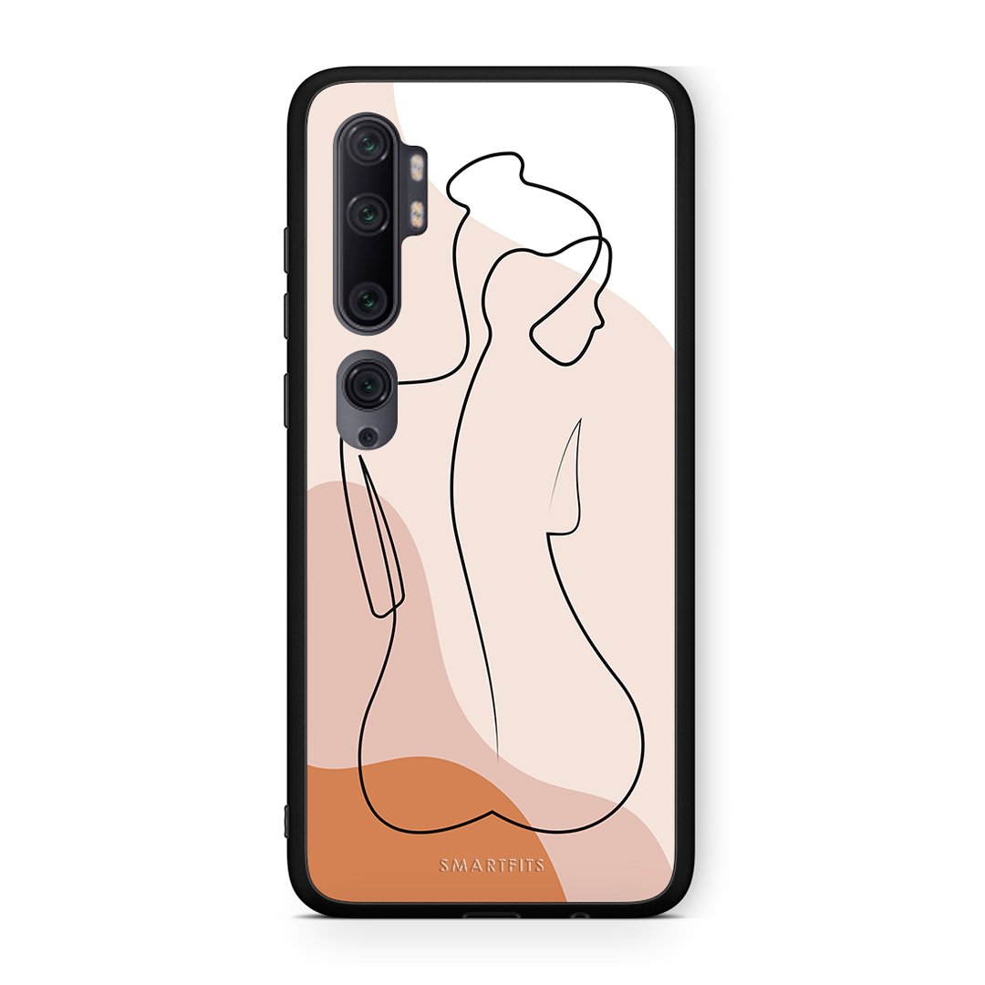 Xiaomi Mi Note 10 Pro LineArt Woman θήκη από τη Smartfits με σχέδιο στο πίσω μέρος και μαύρο περίβλημα | Smartphone case with colorful back and black bezels by Smartfits