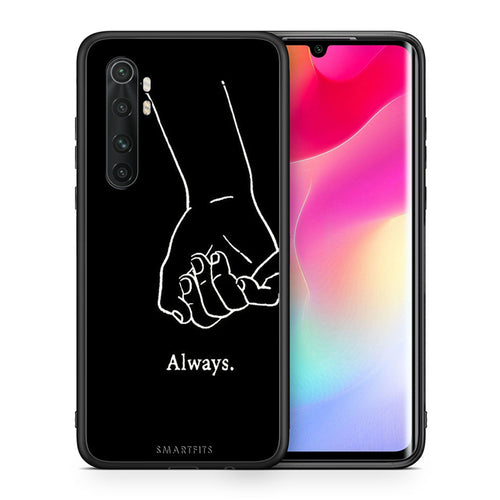 Θήκη Αγίου Βαλεντίνου Xiaomi Mi Note 10 Lite Always & Forever 1 από τη Smartfits με σχέδιο στο πίσω μέρος και μαύρο περίβλημα | Xiaomi Mi Note 10 Lite Always & Forever 1 case with colorful back and black bezels
