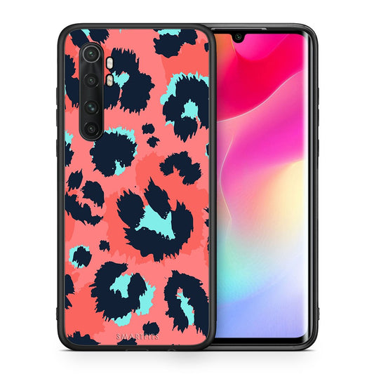 Θήκη Xiaomi Mi Note 10 Lite Pink Leopard Animal από τη Smartfits με σχέδιο στο πίσω μέρος και μαύρο περίβλημα | Xiaomi Mi Note 10 Lite Pink Leopard Animal case with colorful back and black bezels
