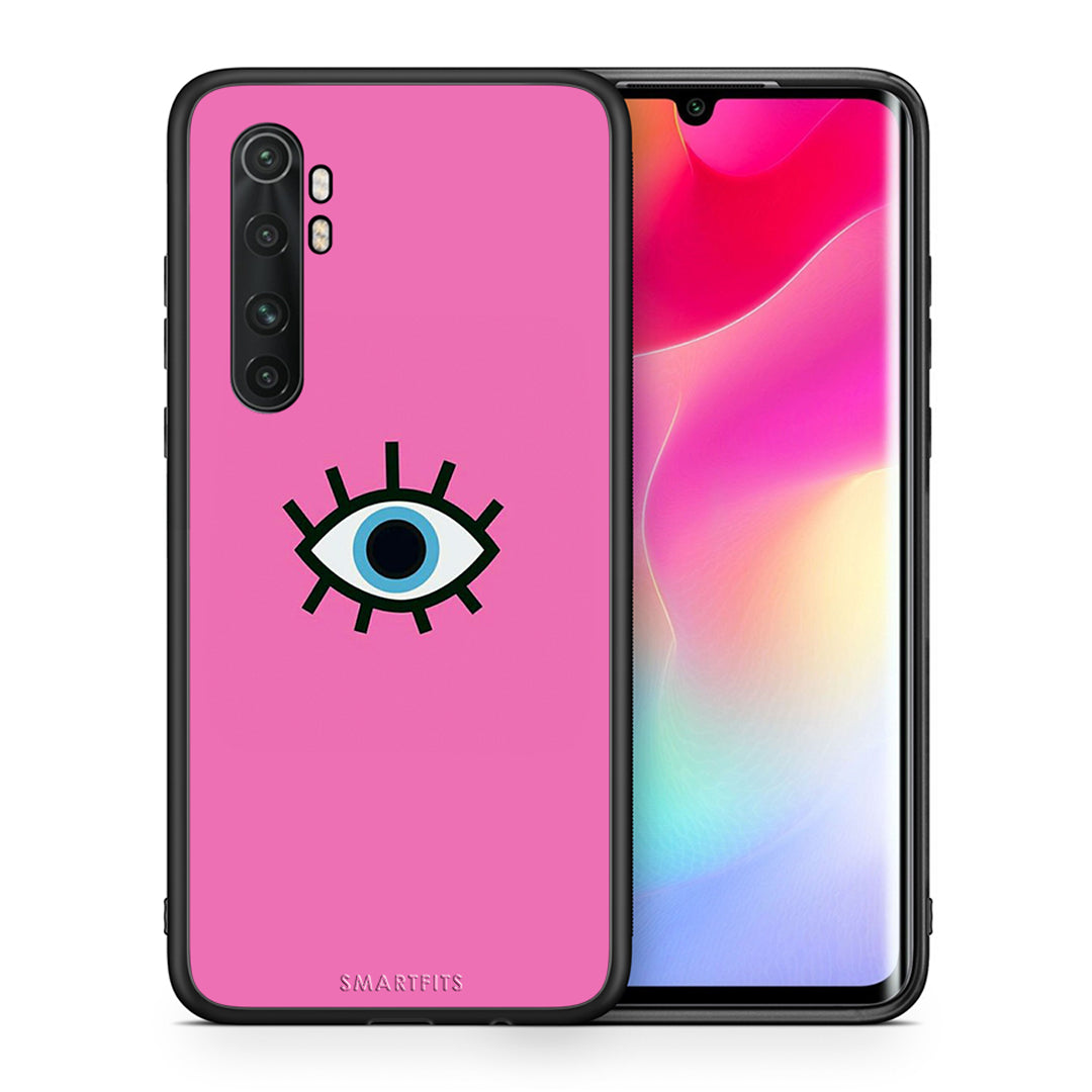 Θήκη Xiaomi Mi Note 10 Lite Blue Eye Pink από τη Smartfits με σχέδιο στο πίσω μέρος και μαύρο περίβλημα | Xiaomi Mi Note 10 Lite Blue Eye Pink case with colorful back and black bezels