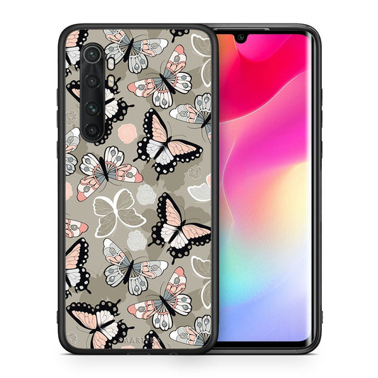 Θήκη Xiaomi Mi Note 10 Lite Butterflies Boho από τη Smartfits με σχέδιο στο πίσω μέρος και μαύρο περίβλημα | Xiaomi Mi Note 10 Lite Butterflies Boho case with colorful back and black bezels