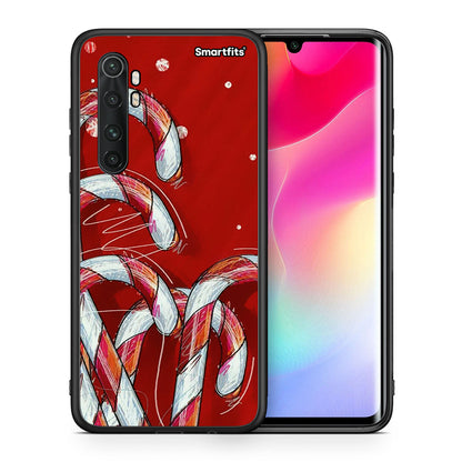 Θήκη Xiaomi Mi Note 10 Lite Candy Cane από τη Smartfits με σχέδιο στο πίσω μέρος και μαύρο περίβλημα | Xiaomi Mi Note 10 Lite Candy Cane case with colorful back and black bezels