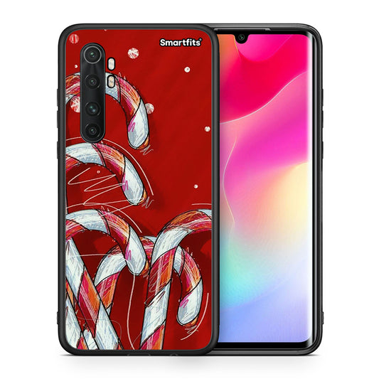 Θήκη Xiaomi Mi Note 10 Lite Candy Cane από τη Smartfits με σχέδιο στο πίσω μέρος και μαύρο περίβλημα | Xiaomi Mi Note 10 Lite Candy Cane case with colorful back and black bezels