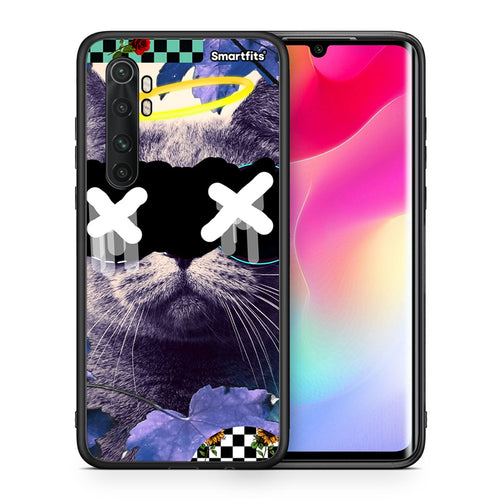 Θήκη Xiaomi Mi Note 10 Lite Cat Collage από τη Smartfits με σχέδιο στο πίσω μέρος και μαύρο περίβλημα | Xiaomi Mi Note 10 Lite Cat Collage case with colorful back and black bezels