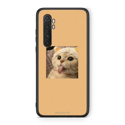 Xiaomi Mi Note 10 Lite Cat Tongue θήκη από τη Smartfits με σχέδιο στο πίσω μέρος και μαύρο περίβλημα | Smartphone case with colorful back and black bezels by Smartfits