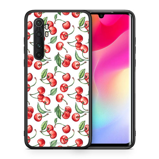 Θήκη Xiaomi Mi Note 10 Lite Cherry Summer από τη Smartfits με σχέδιο στο πίσω μέρος και μαύρο περίβλημα | Xiaomi Mi Note 10 Lite Cherry Summer case with colorful back and black bezels