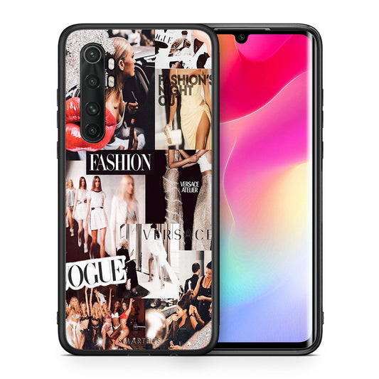 Θήκη Αγίου Βαλεντίνου Xiaomi Mi Note 10 Lite Collage Fashion από τη Smartfits με σχέδιο στο πίσω μέρος και μαύρο περίβλημα | Xiaomi Mi Note 10 Lite Collage Fashion case with colorful back and black bezels
