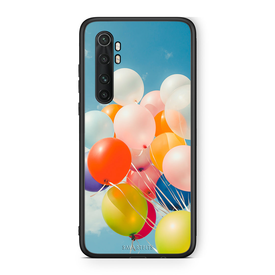 Xiaomi Mi Note 10 Lite Colorful Balloons θήκη από τη Smartfits με σχέδιο στο πίσω μέρος και μαύρο περίβλημα | Smartphone case with colorful back and black bezels by Smartfits