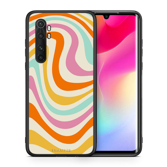 Θήκη Xiaomi Mi Note 10 Lite Colourful Waves από τη Smartfits με σχέδιο στο πίσω μέρος και μαύρο περίβλημα | Xiaomi Mi Note 10 Lite Colourful Waves case with colorful back and black bezels