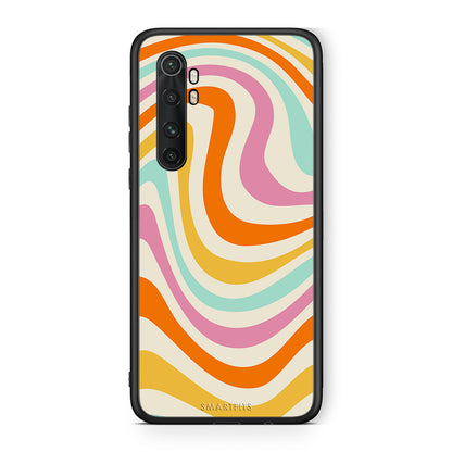 Xiaomi Mi Note 10 Lite Colourful Waves θήκη από τη Smartfits με σχέδιο στο πίσω μέρος και μαύρο περίβλημα | Smartphone case with colorful back and black bezels by Smartfits