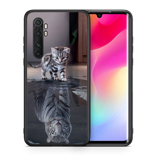 Θήκη Xiaomi Mi Note 10 Lite Tiger Cute από τη Smartfits με σχέδιο στο πίσω μέρος και μαύρο περίβλημα | Xiaomi Mi Note 10 Lite Tiger Cute case with colorful back and black bezels