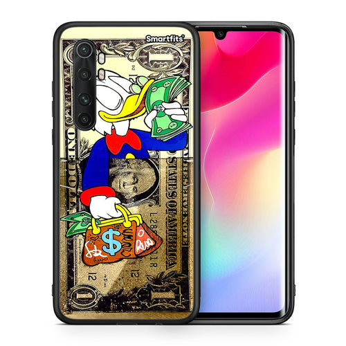 Θήκη Xiaomi Mi Note 10 Lite Duck Money από τη Smartfits με σχέδιο στο πίσω μέρος και μαύρο περίβλημα | Xiaomi Mi Note 10 Lite Duck Money case with colorful back and black bezels
