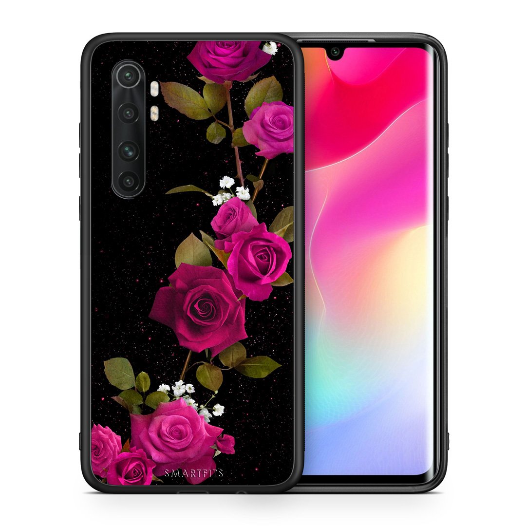 Θήκη Xiaomi Mi Note 10 Lite Red Roses Flower από τη Smartfits με σχέδιο στο πίσω μέρος και μαύρο περίβλημα | Xiaomi Mi Note 10 Lite Red Roses Flower case with colorful back and black bezels