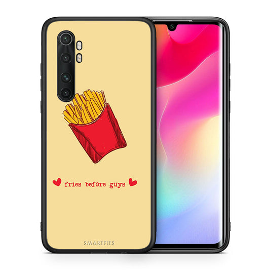 Θήκη Αγίου Βαλεντίνου Xiaomi Mi 10 Ultra Fries Before Guys από τη Smartfits με σχέδιο στο πίσω μέρος και μαύρο περίβλημα | Xiaomi Mi 10 Ultra Fries Before Guys case with colorful back and black bezels