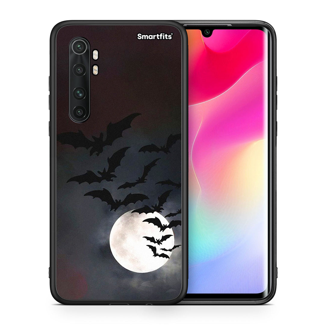 Θήκη Xiaomi Mi Note 10 Lite Halloween Bat Night από τη Smartfits με σχέδιο στο πίσω μέρος και μαύρο περίβλημα | Xiaomi Mi Note 10 Lite Halloween Bat Night case with colorful back and black bezels
