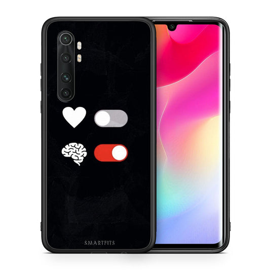 Θήκη Αγίου Βαλεντίνου Xiaomi Mi Note 10 Lite Heart Vs Brain από τη Smartfits με σχέδιο στο πίσω μέρος και μαύρο περίβλημα | Xiaomi Mi Note 10 Lite Heart Vs Brain case with colorful back and black bezels