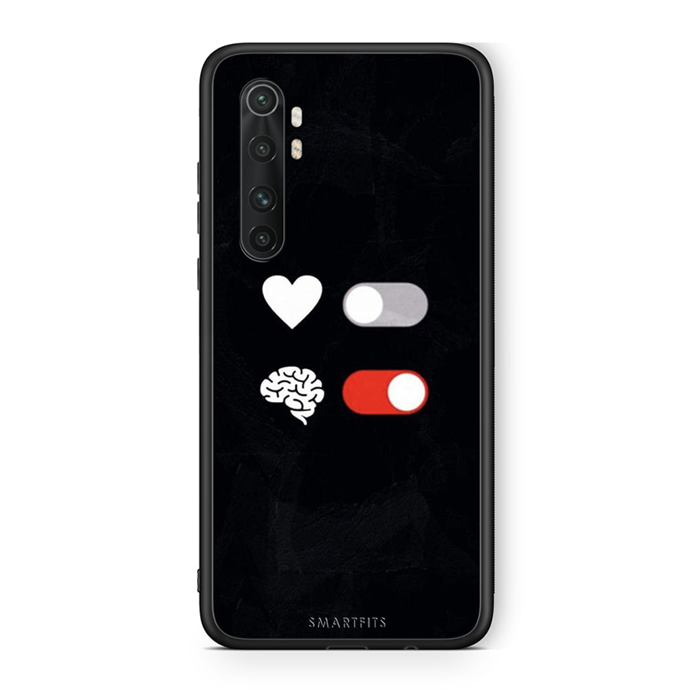 Xiaomi Mi Note 10 Lite Heart Vs Brain Θήκη Αγίου Βαλεντίνου από τη Smartfits με σχέδιο στο πίσω μέρος και μαύρο περίβλημα | Smartphone case with colorful back and black bezels by Smartfits