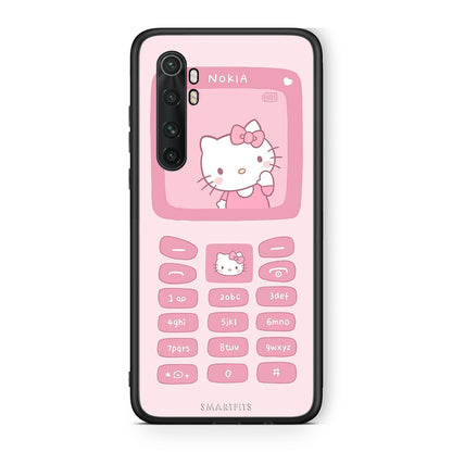 Xiaomi Mi Note 10 Lite Hello Kitten Θήκη Αγίου Βαλεντίνου από τη Smartfits με σχέδιο στο πίσω μέρος και μαύρο περίβλημα | Smartphone case with colorful back and black bezels by Smartfits