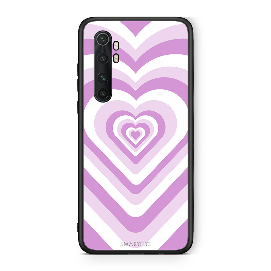 Xiaomi Mi Note 10 Lite Lilac Hearts θήκη από τη Smartfits με σχέδιο στο πίσω μέρος και μαύρο περίβλημα | Smartphone case with colorful back and black bezels by Smartfits
